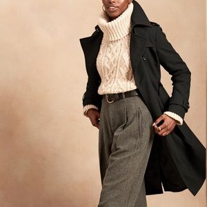 BANANA REPUBLIC Cotton Button Up Long Peacoat Small